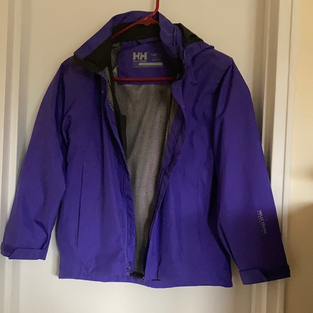 Girls purple raincoat age 10 worn twice great condition
